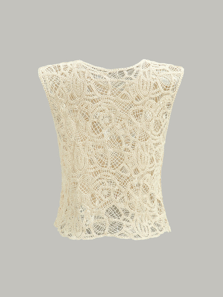 Semi-Sheer Crochet Lace Top
