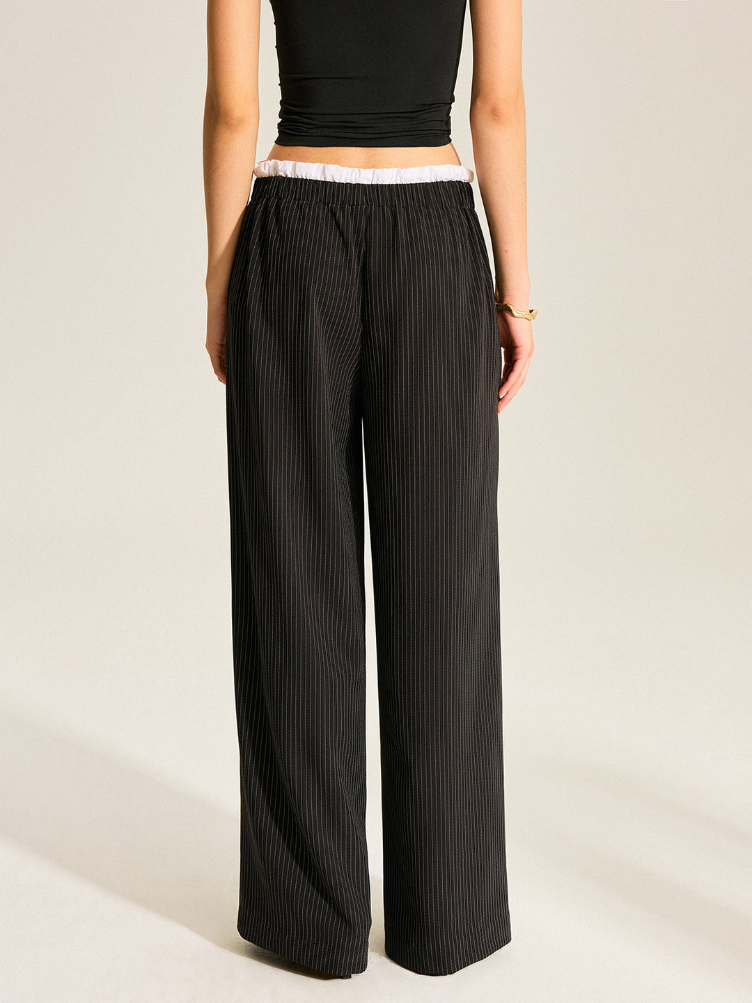 Striped Wide-Leg Pants