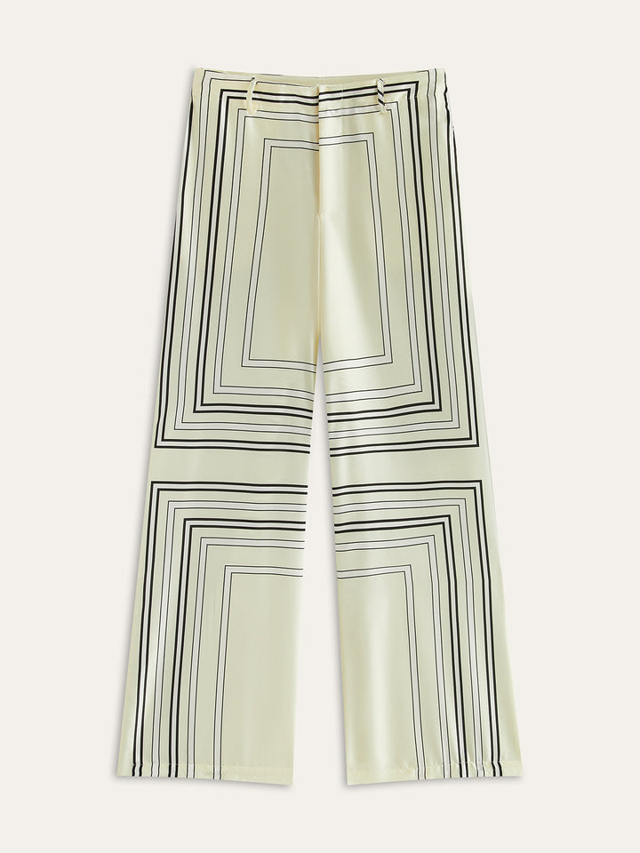 Striped Mid-Rise Pants
