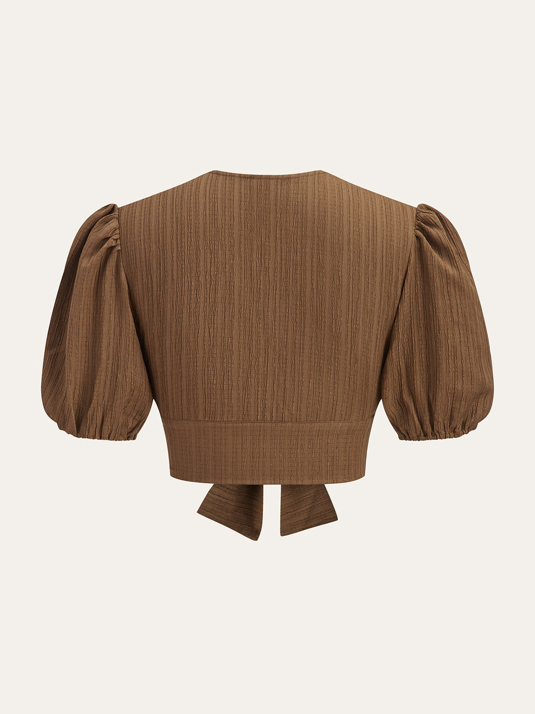 Puff-Sleeve Crop Top and Smocked-Waist Midi Skirt Set