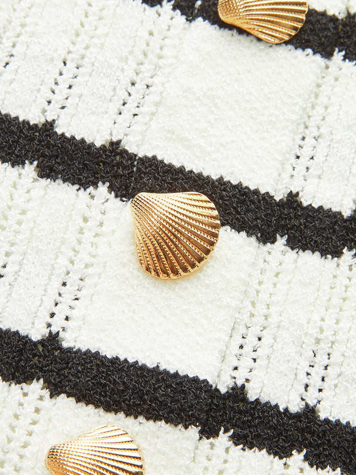 Striped Metal Button Tank Top