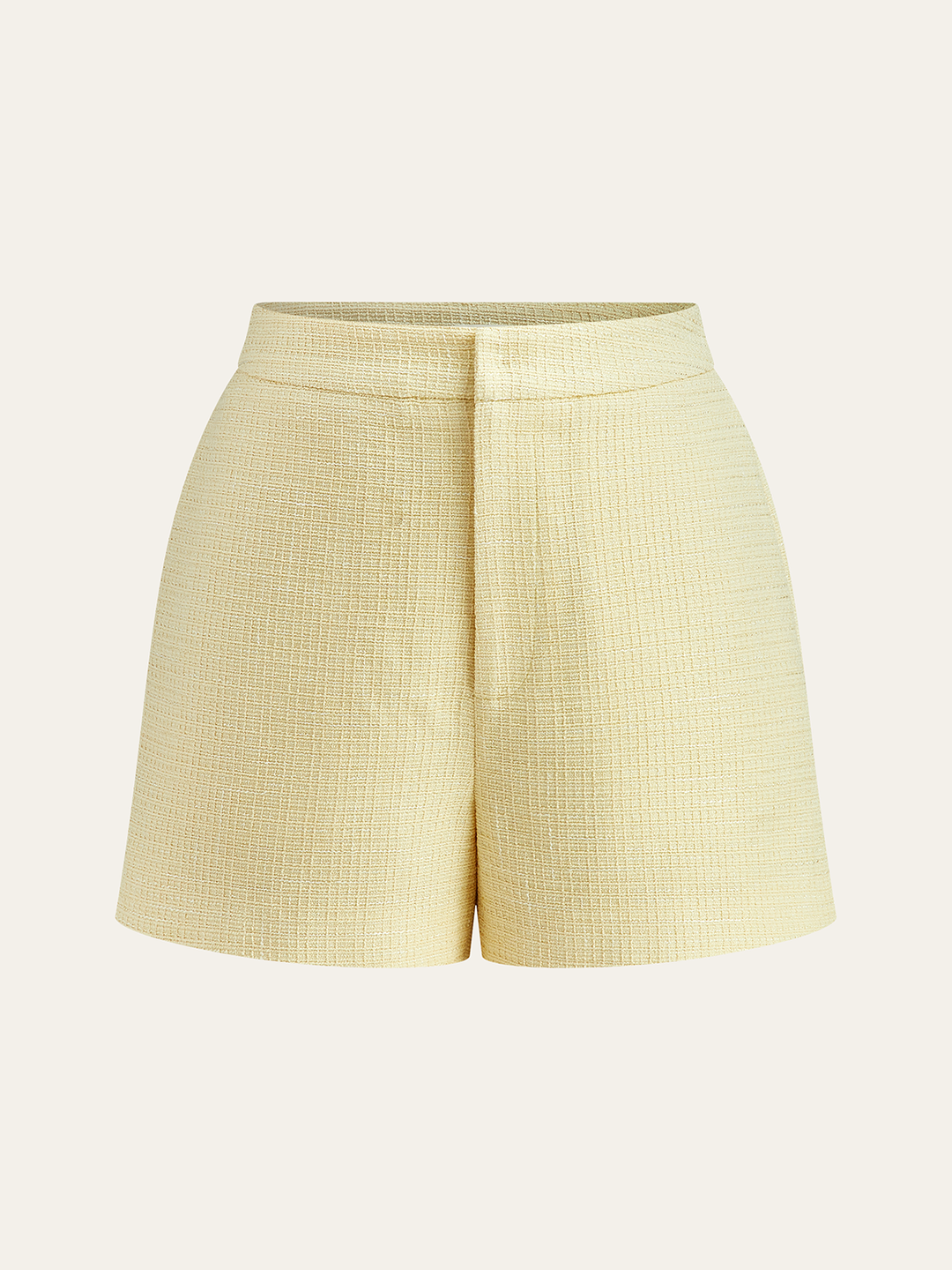 Pearl Button Tweed Vest and Shorts Set