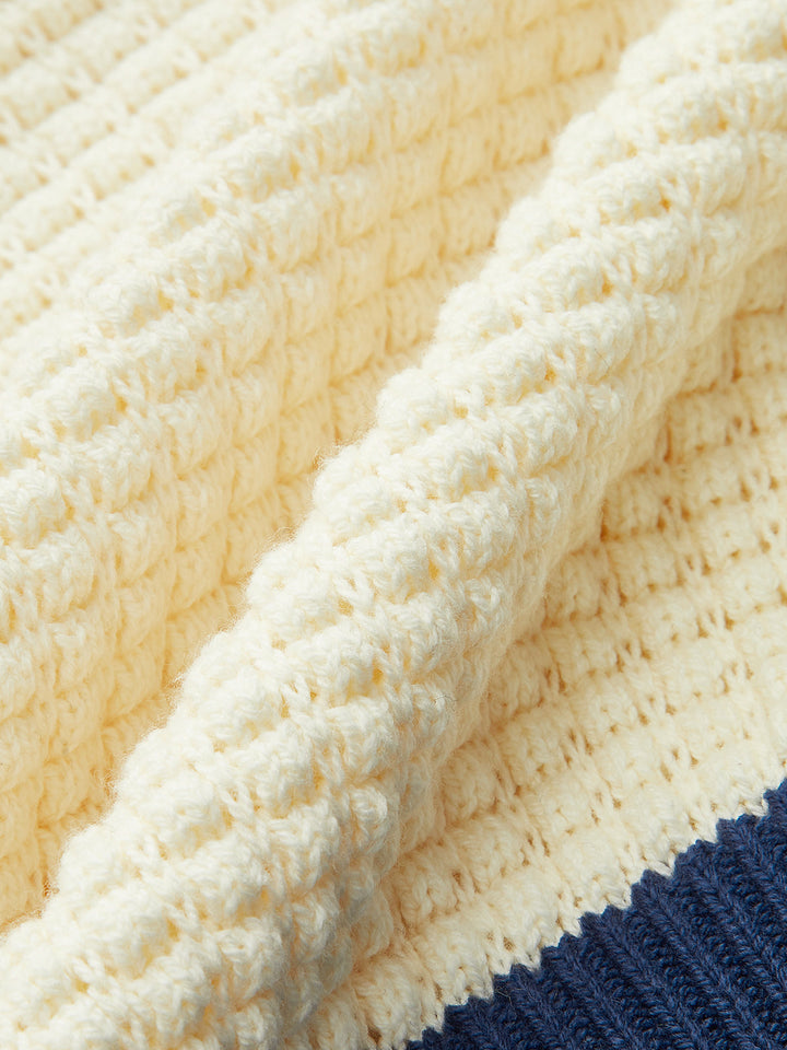 Crochet-Knit Polo Top