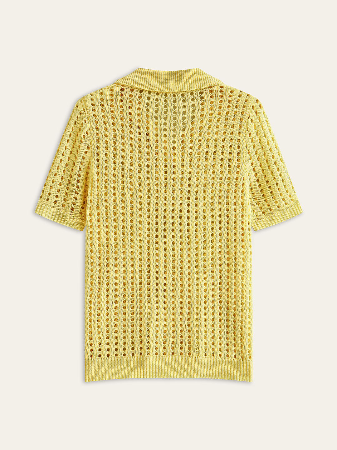 Openwork Knit Polo Top