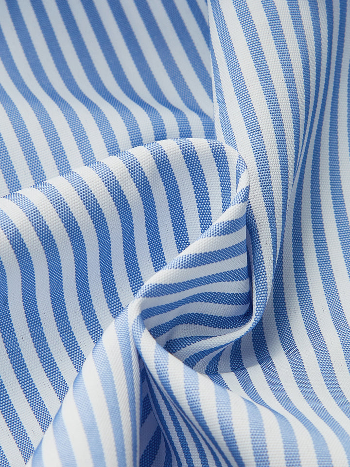 Striped Ruffle V-Neck Puff Sleeve Top