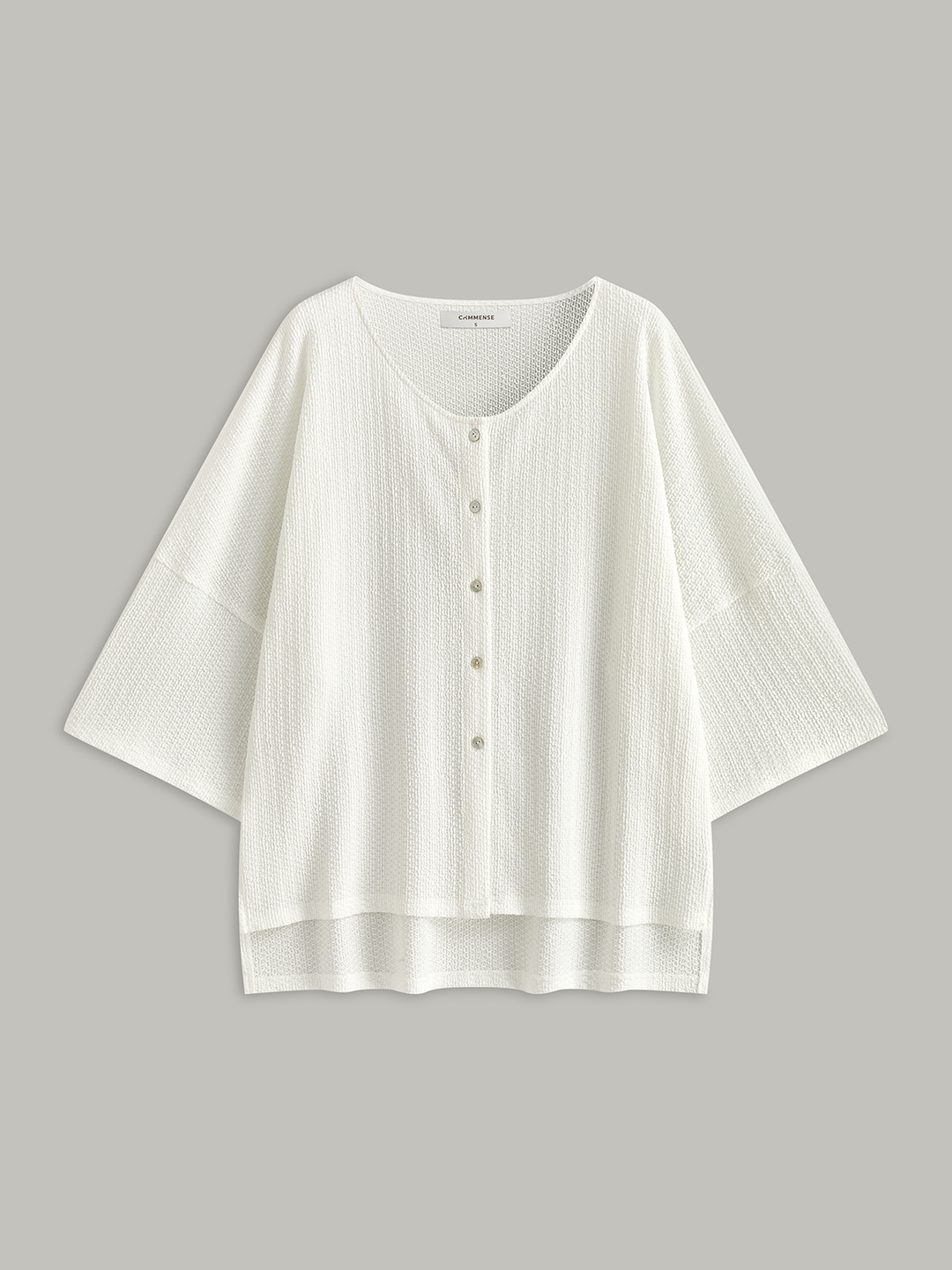 Button-Front Loose-Fit Shorts Set