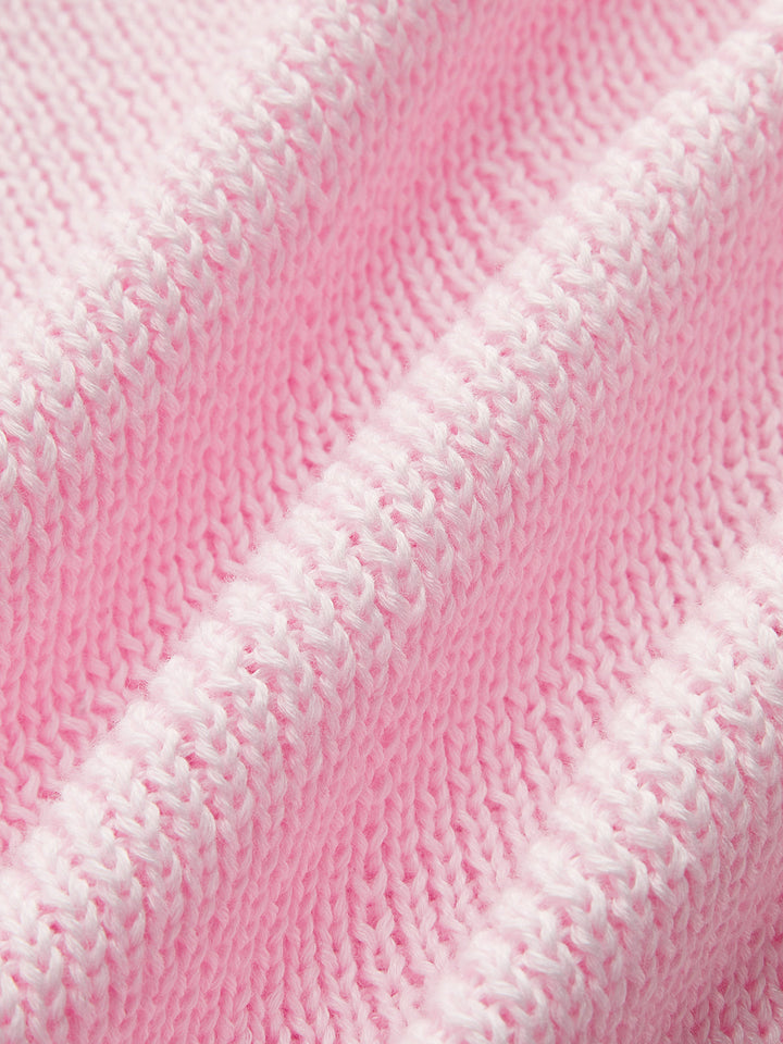 Short-Sleeved Knit Top with Bow Detail