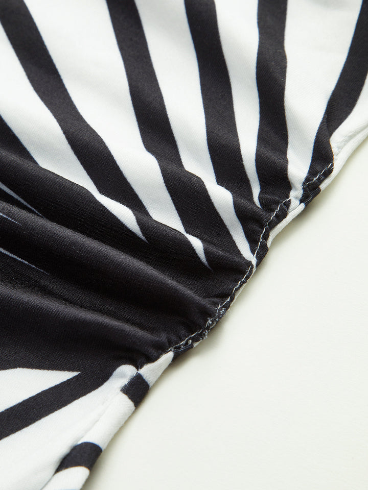 Asymmetrical One-Shoulder Striped Top