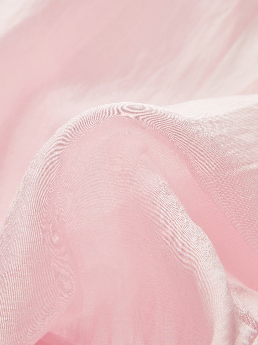 Semi-Sheer Ruffled V-Neck Bell-Sleeve Top