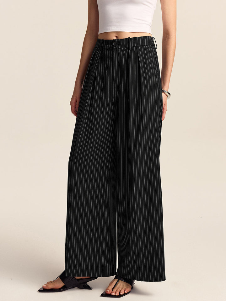 Striped Wide-Leg Pants