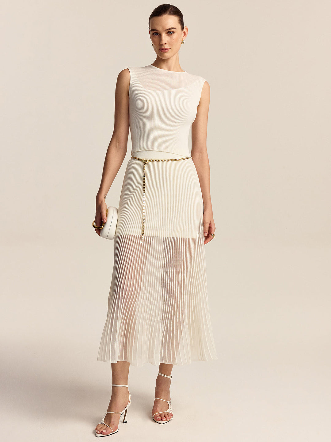 Ribbed Knit Sleeveless Top