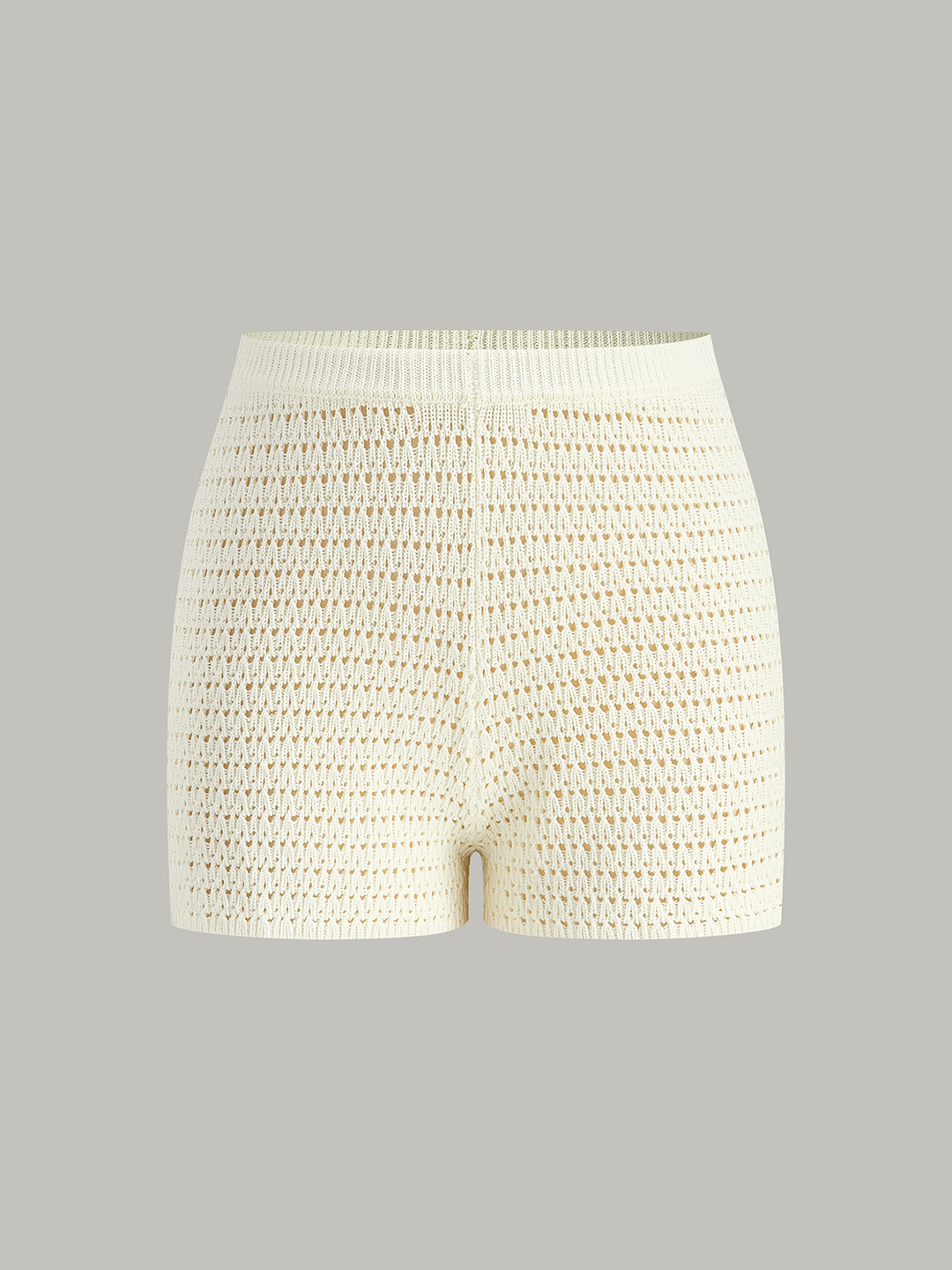 Semi-Sheer Crochet Knit Shorts