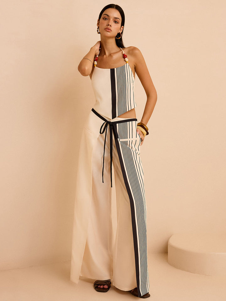 Striped Low-Waist Pants