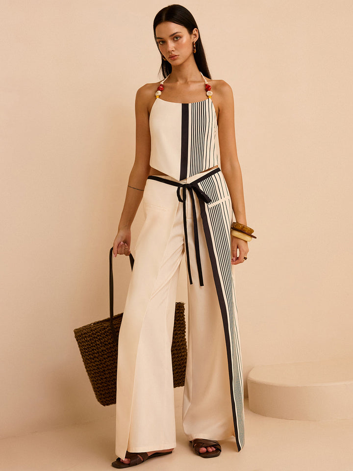 Striped Low-Waist Pants