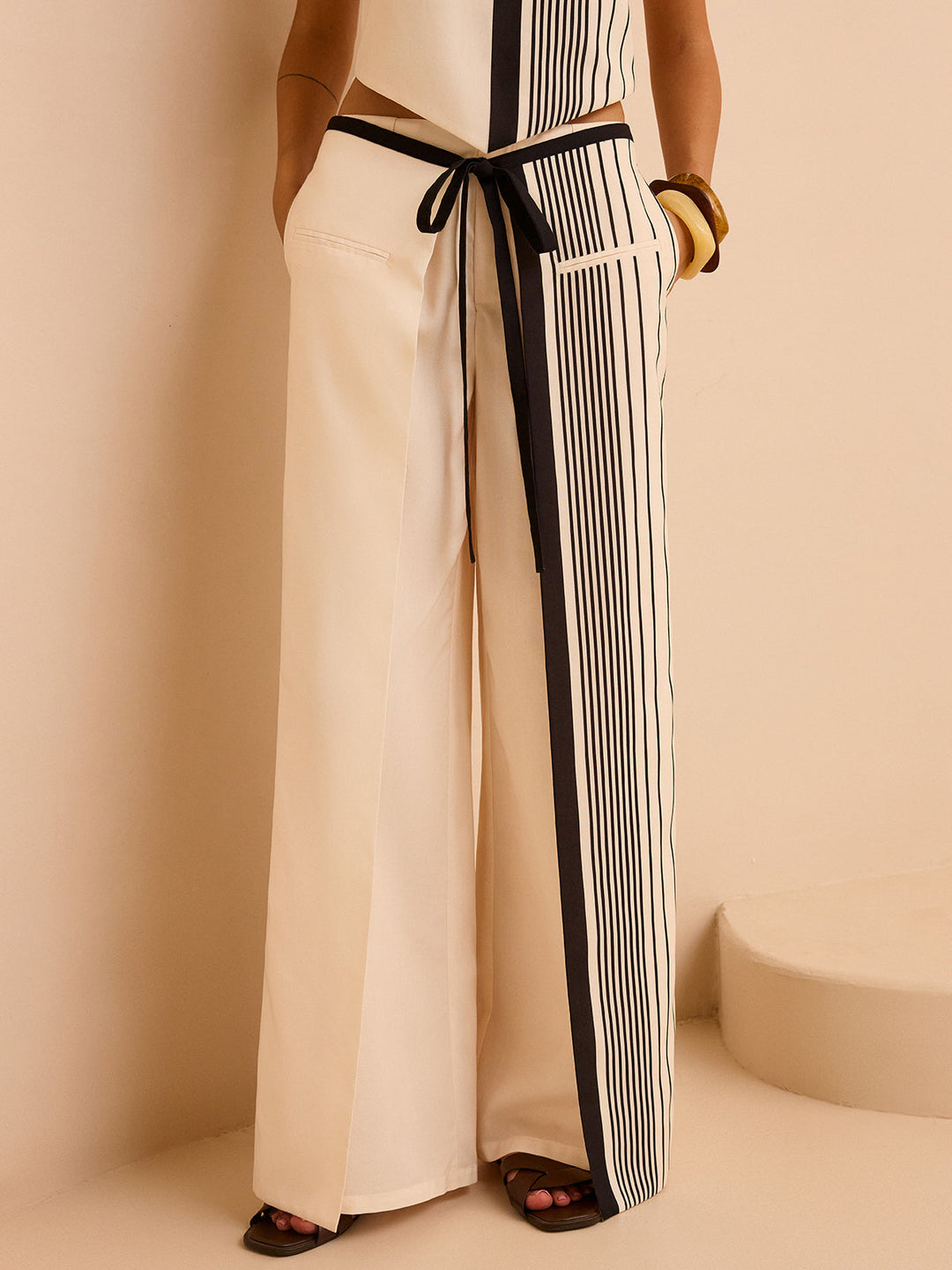 Striped Low-Waist Pants