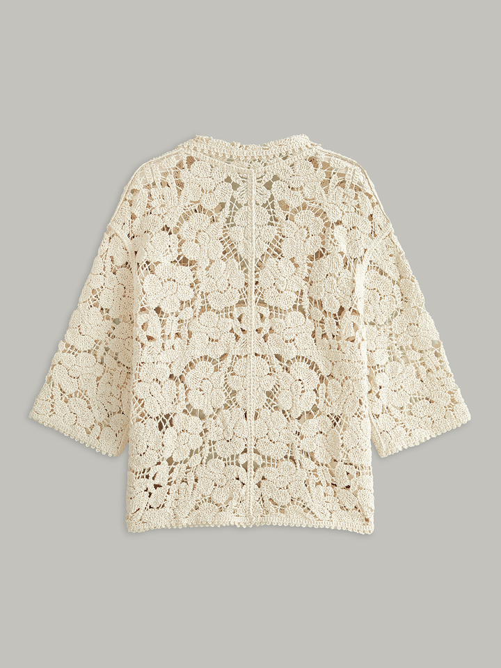 Semi-Sheer Floral Lace Top