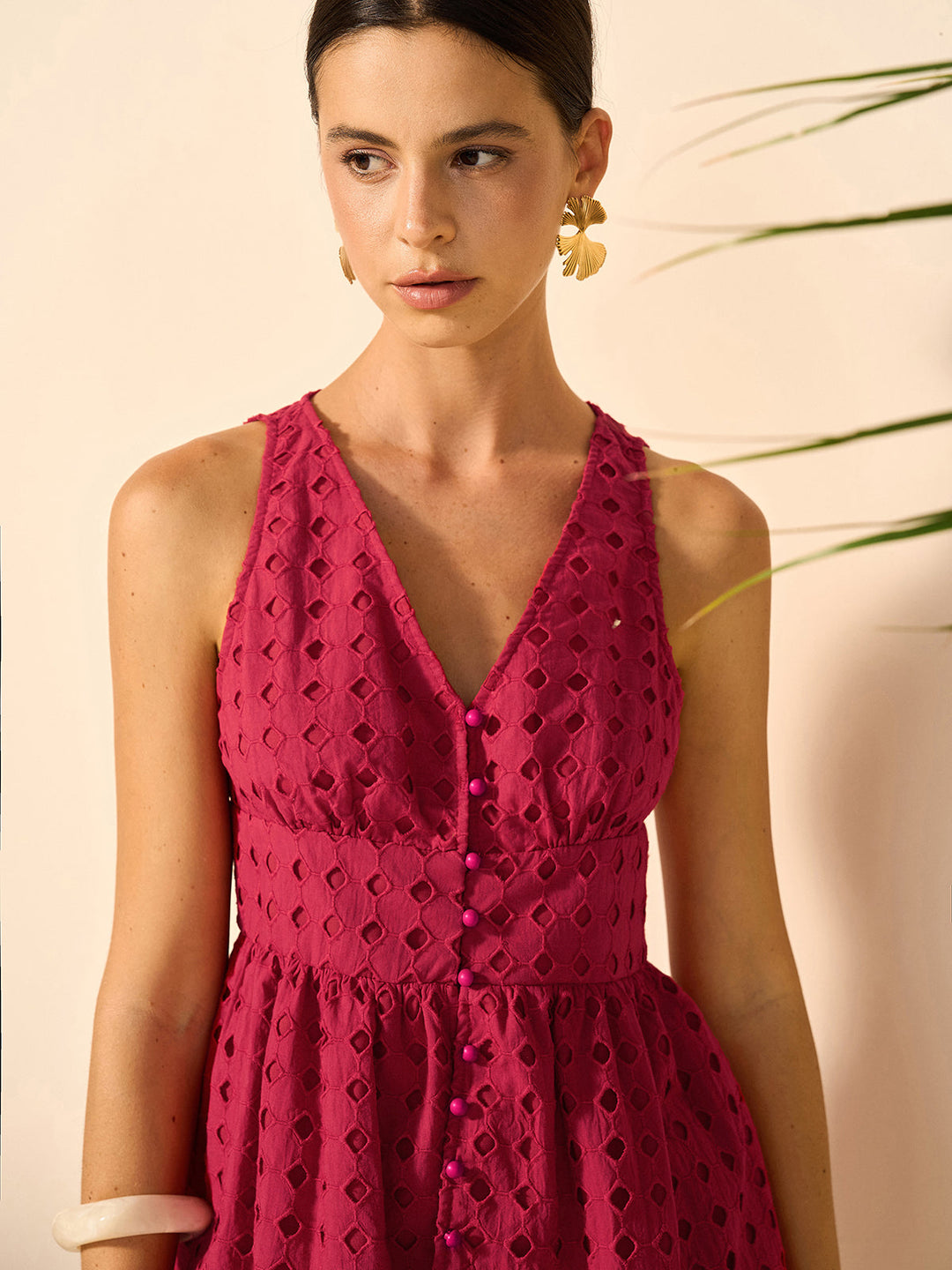 Eyelet Peplum Top With Shorts Set