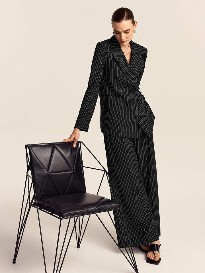 Striped Wide-Leg Pants