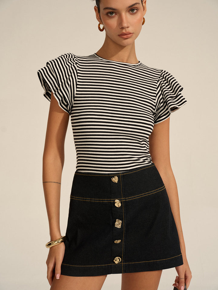 Striped Ribbed Top