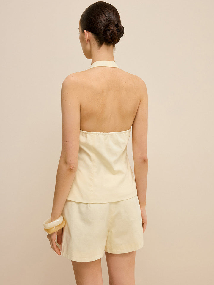 Halter Cut-Out Top and Shorts Set