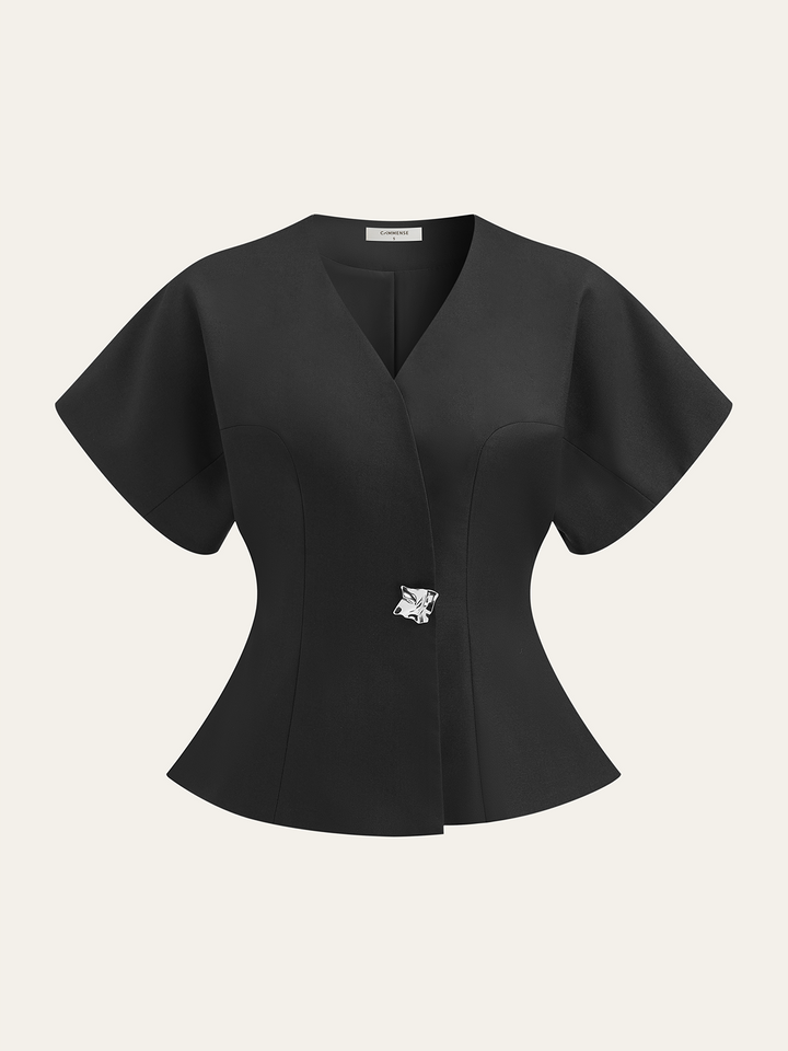 V-Neck Peplum Top