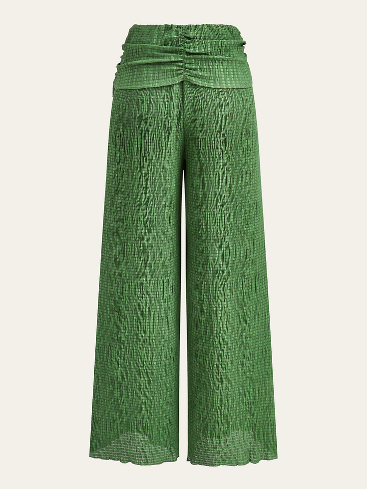 Wide-Leg Pants with Textured Pattern