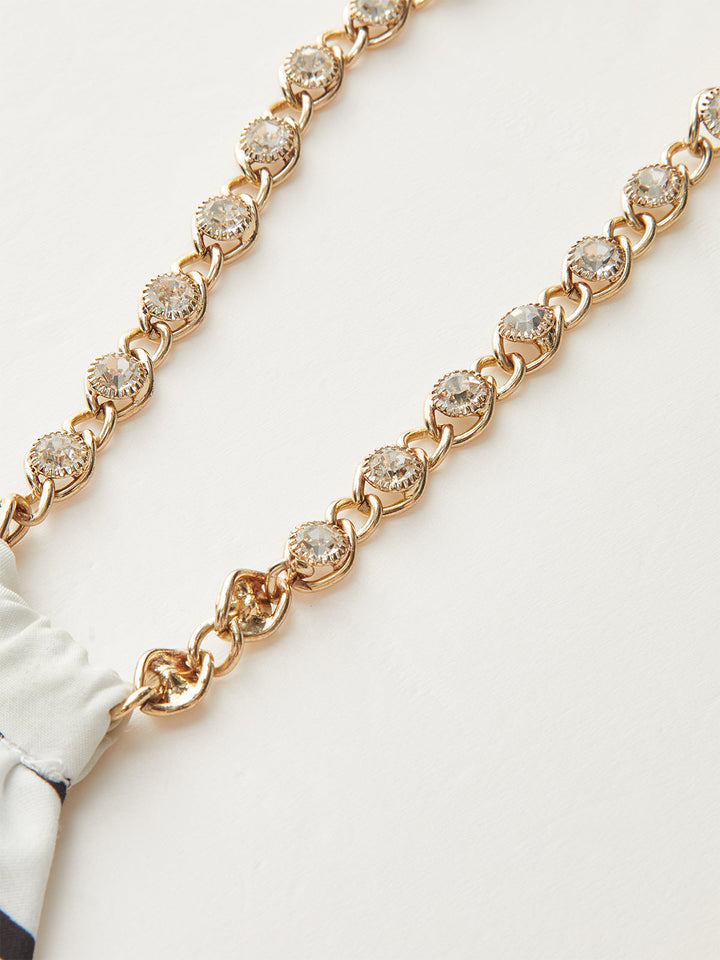 Striped Halter Top with Chain Strap