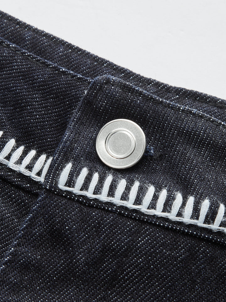 Contrast Trim Denim Shorts