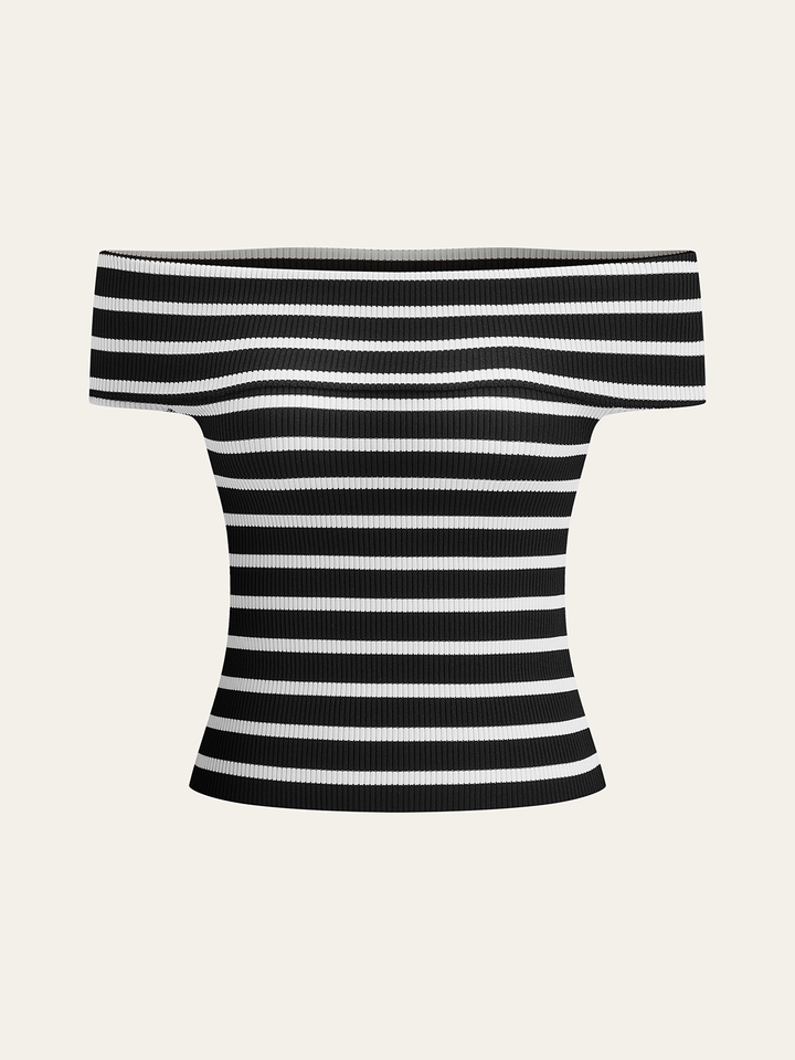 Stripe Off Shoulder Top