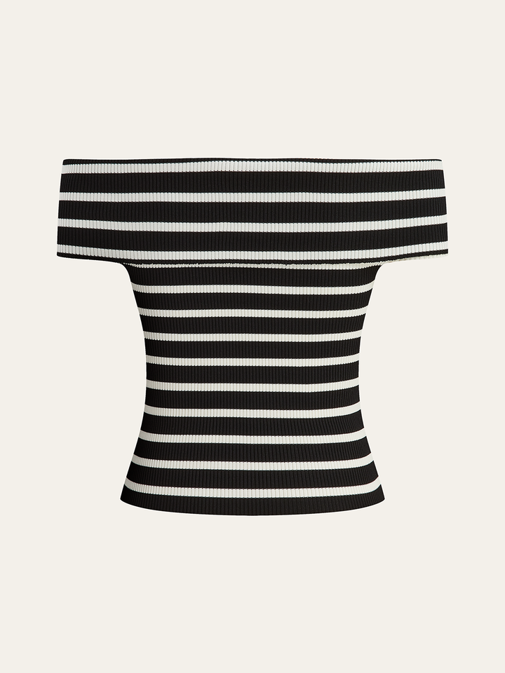 Stripe Off Shoulder Top