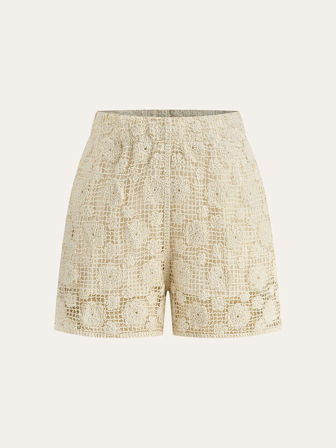 Floral Lace Sleeveless Shorts Set