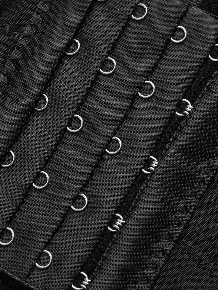 Semi-Sheer 3D Flower Embroidered Corset Top