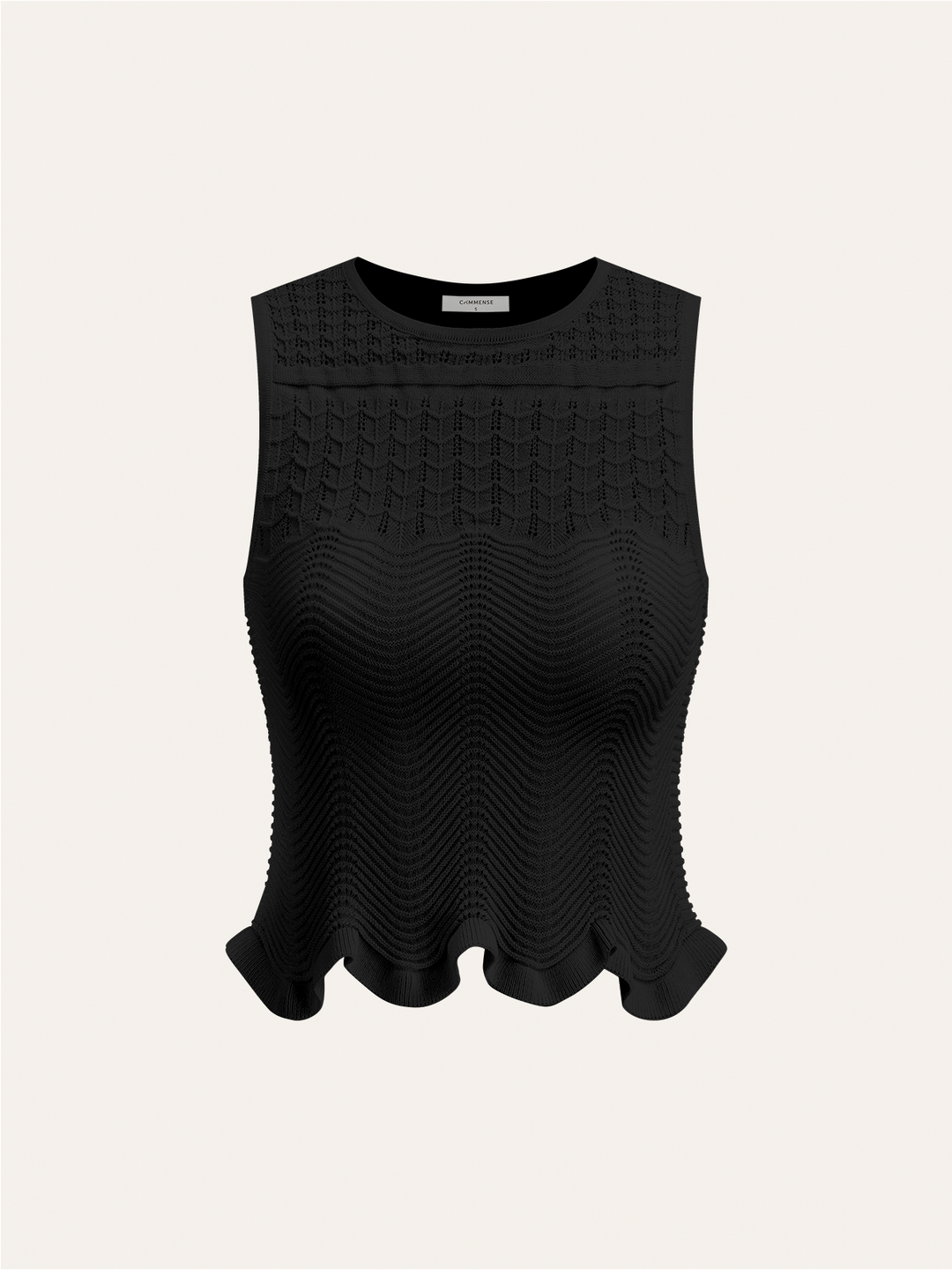 Wave Pattern Sleeveless Knit Top