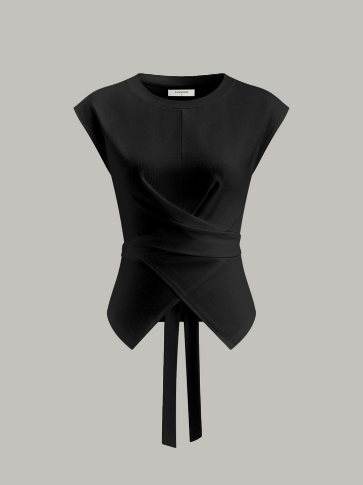 Wrap-Front Tie-Back Top