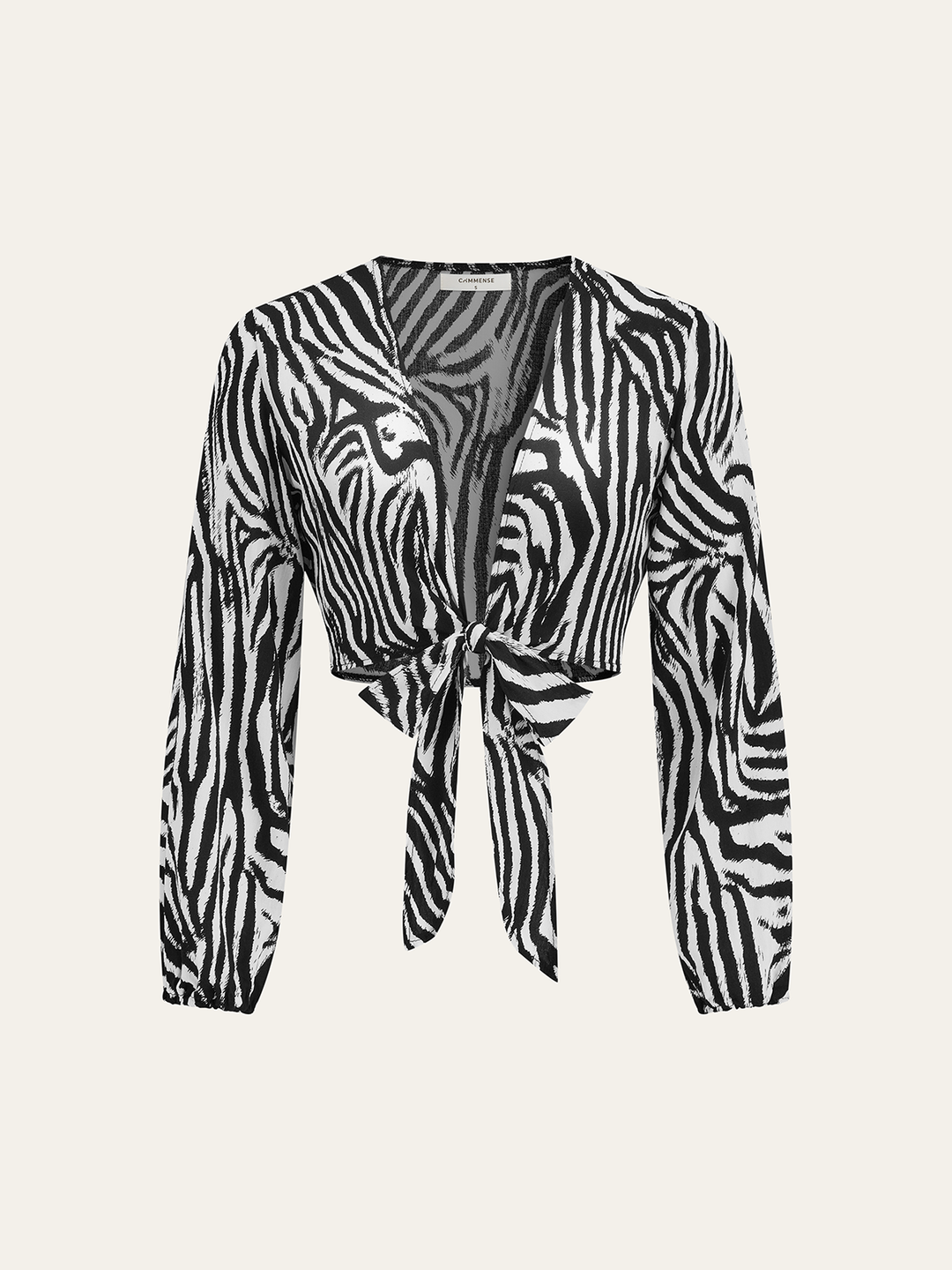 Zebra Print Tie-Front Top