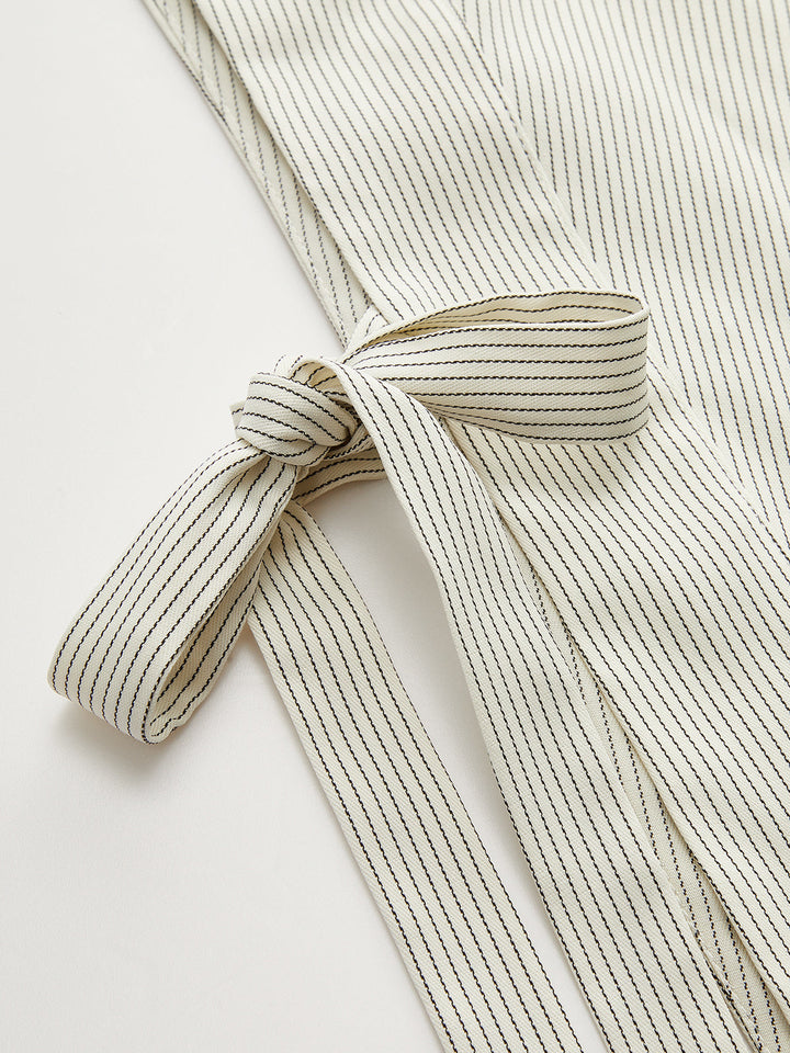 Striped Asymmetric Tie-Side Top