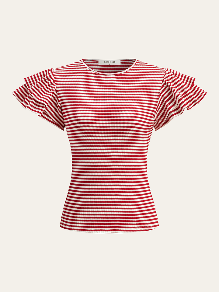 Striped Ribbed Top