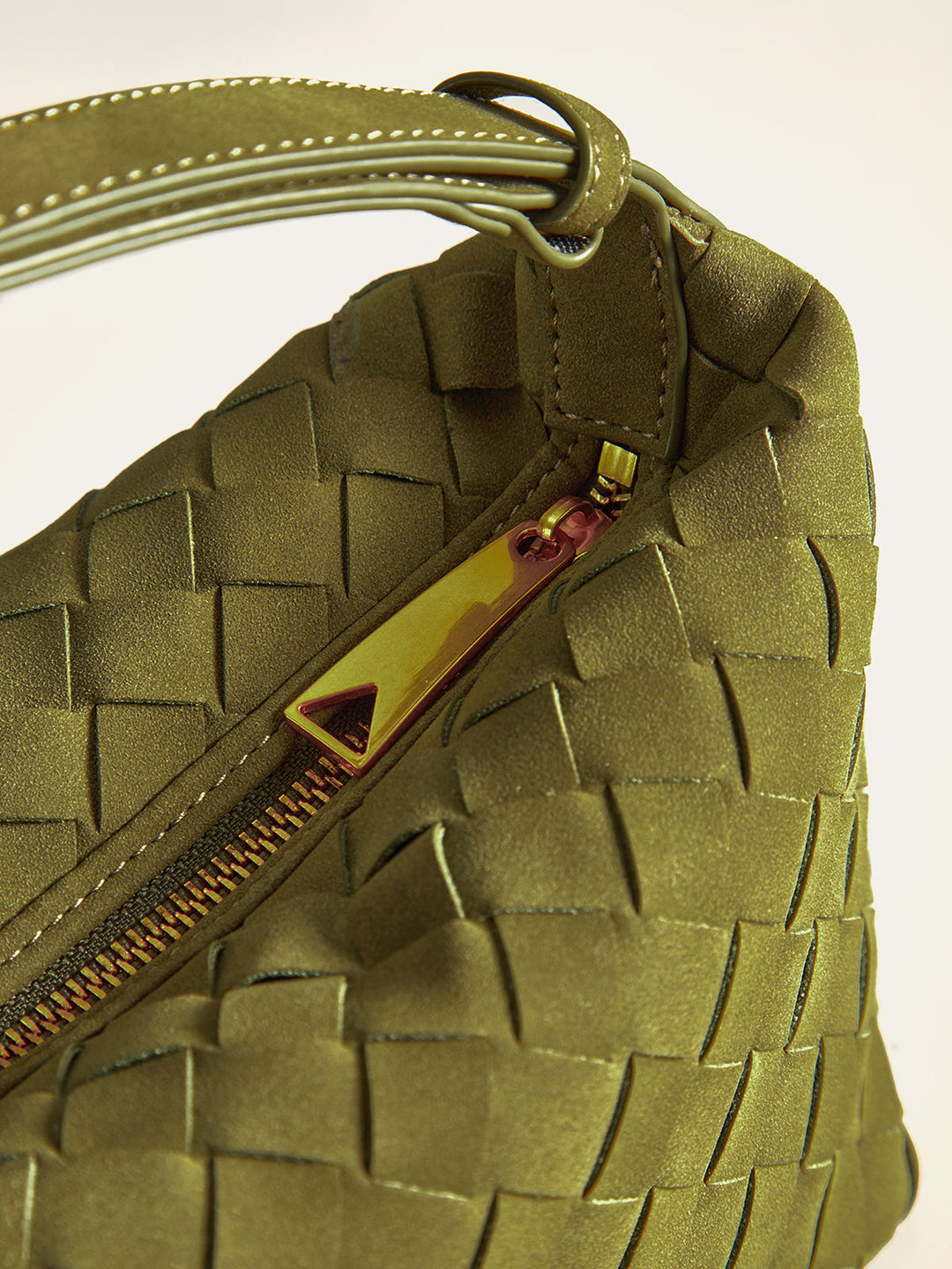 Woven PU Leather Top-Handle Bag