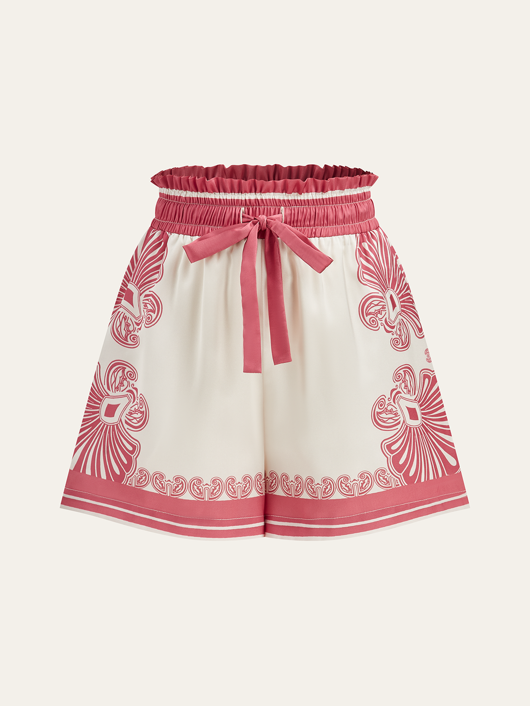 Floral Print Elastic Waistband Shorts