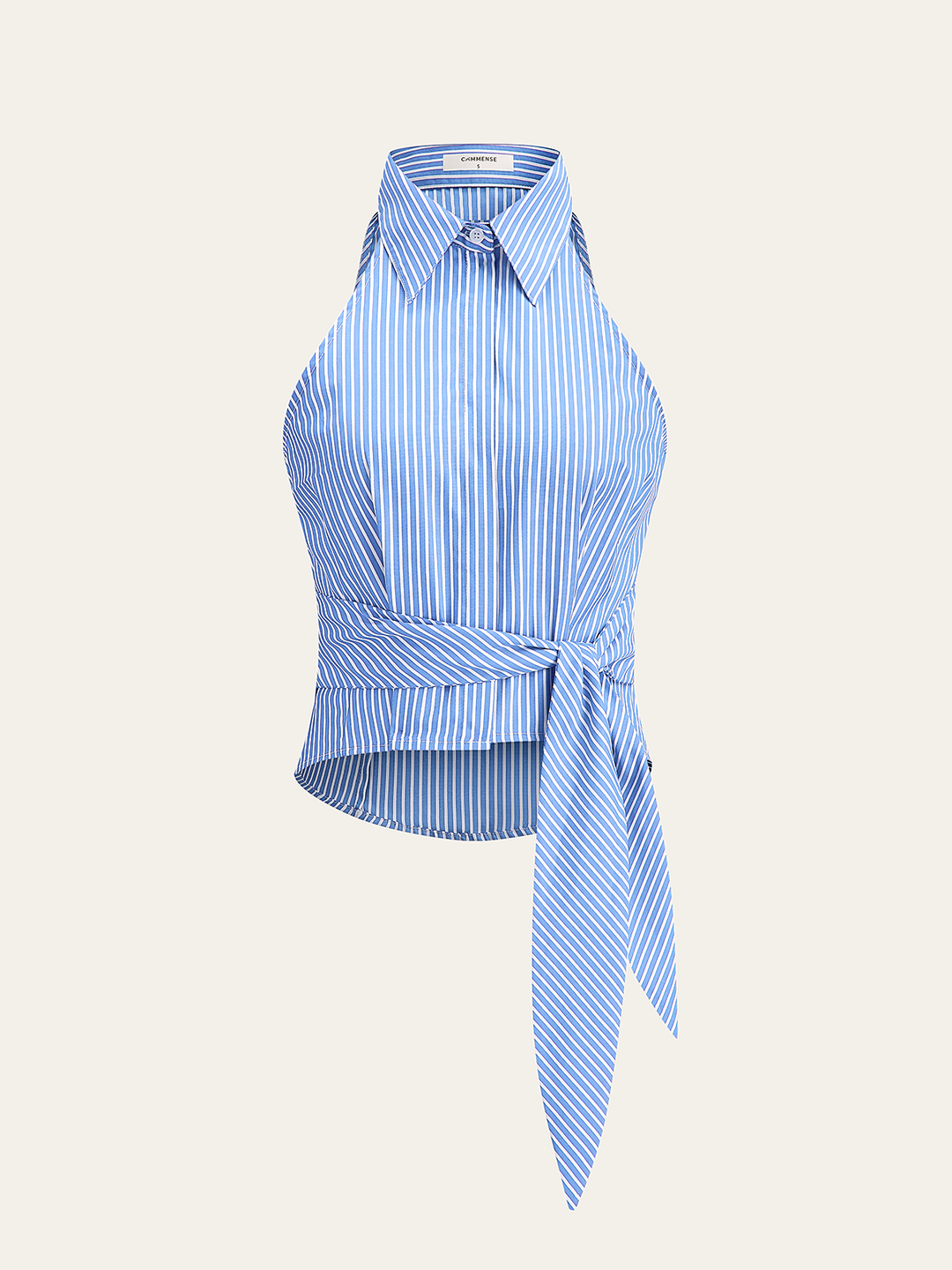 Striped Tie-Waist Crop Top