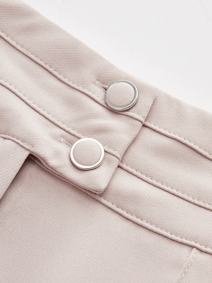 One-Shoulder Ruffled Top and Double-Button Pants Set