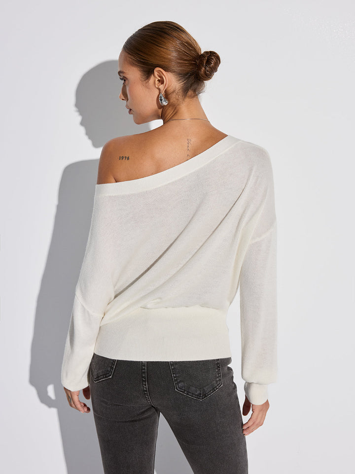 Off-Shoulder Oversized Knit Top