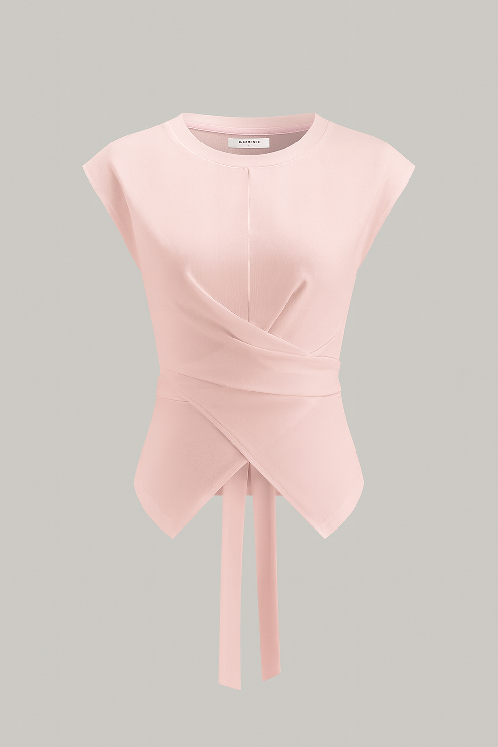 Wrap-Front Tie-Back Top