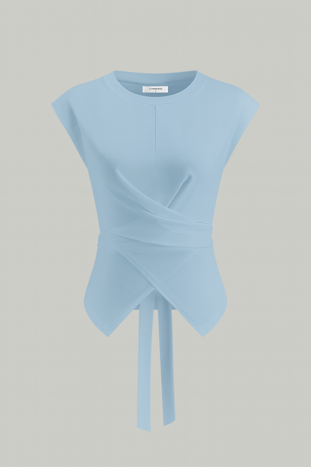 Wrap-Front Tie-Back Top